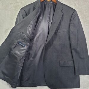 Joseph & Feiss Gold Suit Jacket Blazer Coat Mens 44 Short Gray Wool 2 Button
